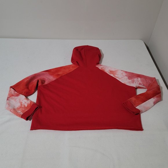 Stella Tweed Tie dye Hoodie Cropped Pullover Red Love Large - Picture 6 of 11